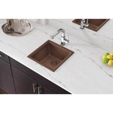 Quartz Classic 15-3/4'' x 15-3/4'' x 7-11/16'' Single Bowl Dual Mount Bar Sink, Black