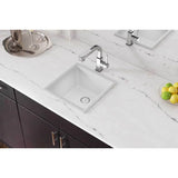 Quartz Classic 15-3/4'' x 15-3/4'' x 7-11/16'' Single Bowl Dual Mount Bar Sink, Black