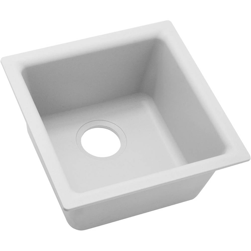 Elkay - Quartz Classic 15-3/4'' x 15-3/4'' x 7-11/16'' Single Bowl Dual Mount Bar Sink, White - White