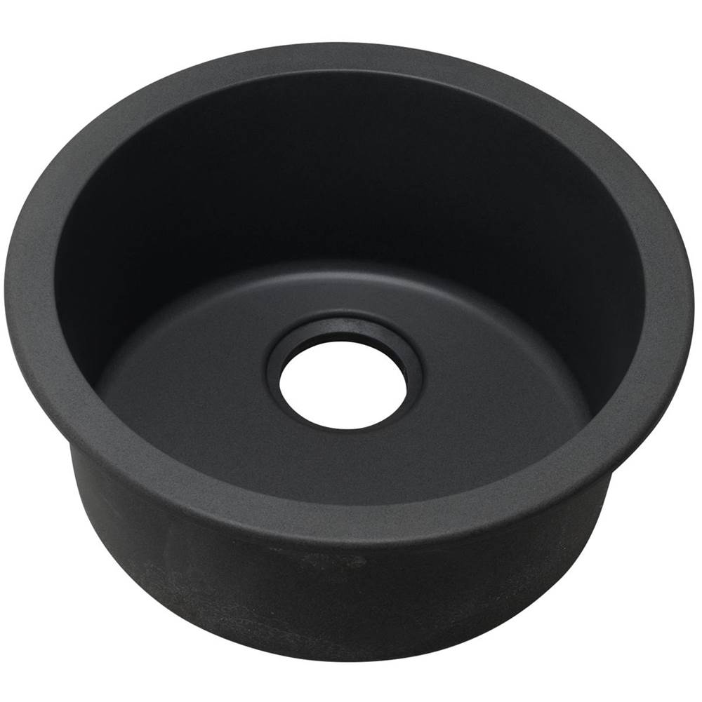 Elkay - Quartz Classic 18-1/8'' x 18-1/8'' x 7-1/2'' Single Bowl Dual Mount Bar Sink, Black - Black
