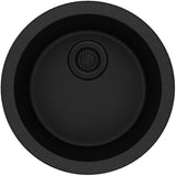 Quartz Classic 18-1/8'' x 18-1/8'' x 7-1/2'' Single Bowl Dual Mount Bar Sink, Black