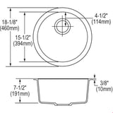 Quartz Classic 18-1/8'' x 18-1/8'' x 7-1/2'' Single Bowl Dual Mount Bar Sink, Black