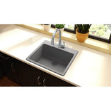 Quartz Classic 25'' x 22'' x 9-1/2'' Single Bowl Drop-in Sink, Black