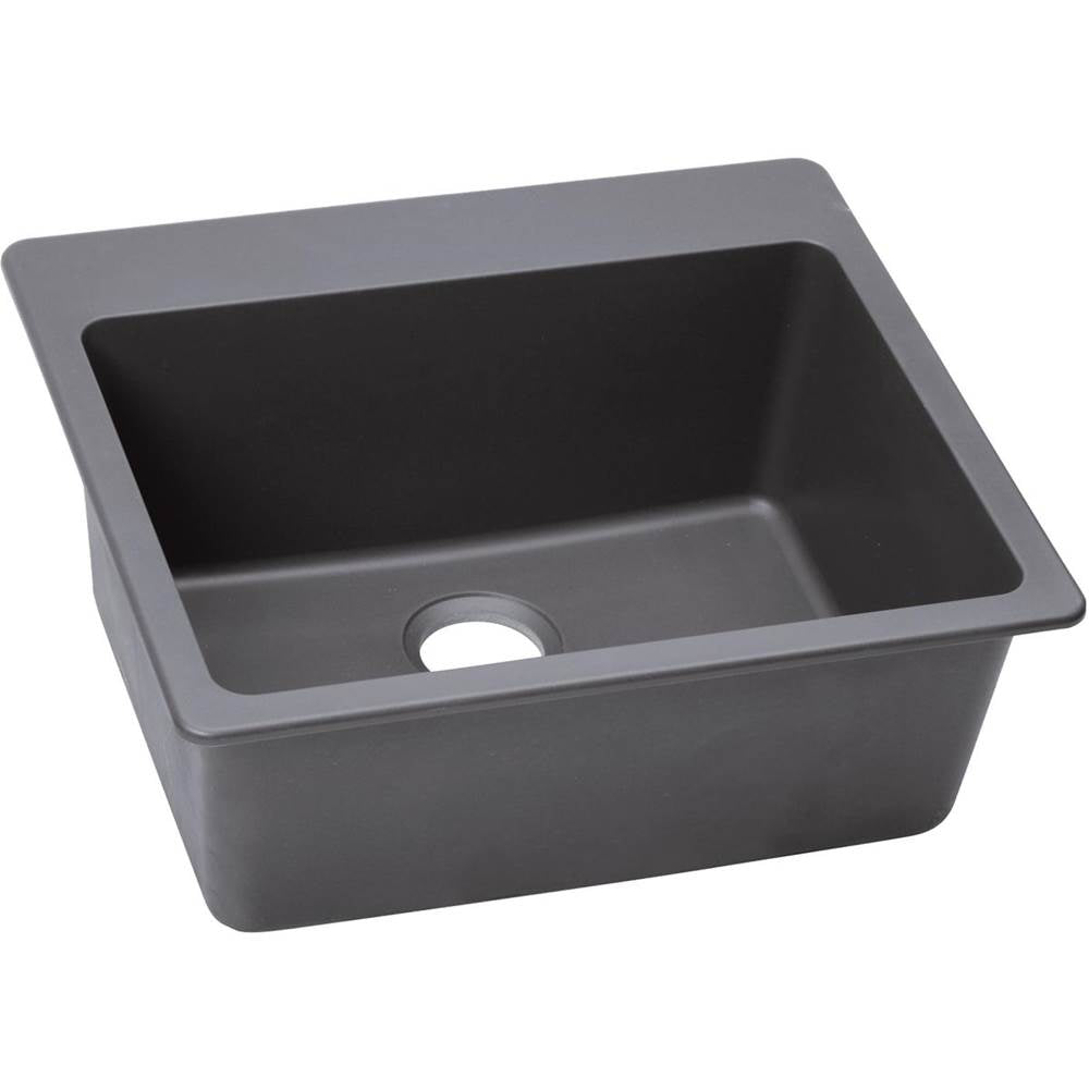 Elkay - Quartz Classic 25'' x 22'' x 9-1/2'' Single Bowl Drop-in Sink, Greystone - Greystone
