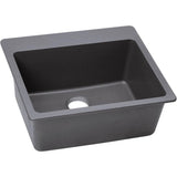Elkay - Quartz Classic 25'' x 22'' x 9-1/2'' Single Bowl Drop-in Sink, Greystone - Greystone