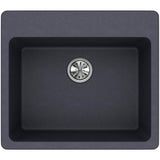 Quartz Classic 25'' x 22'' x 9-1/2'' Single Bowl Drop-in Sink, Black