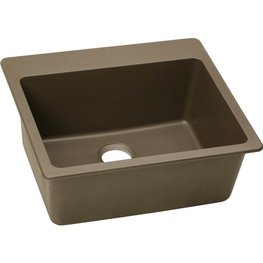 Elkay - Quartz Classic 25'' x 22'' x 9-1/2'' Single Bowl Drop-in Sink, Mocha - Mocha