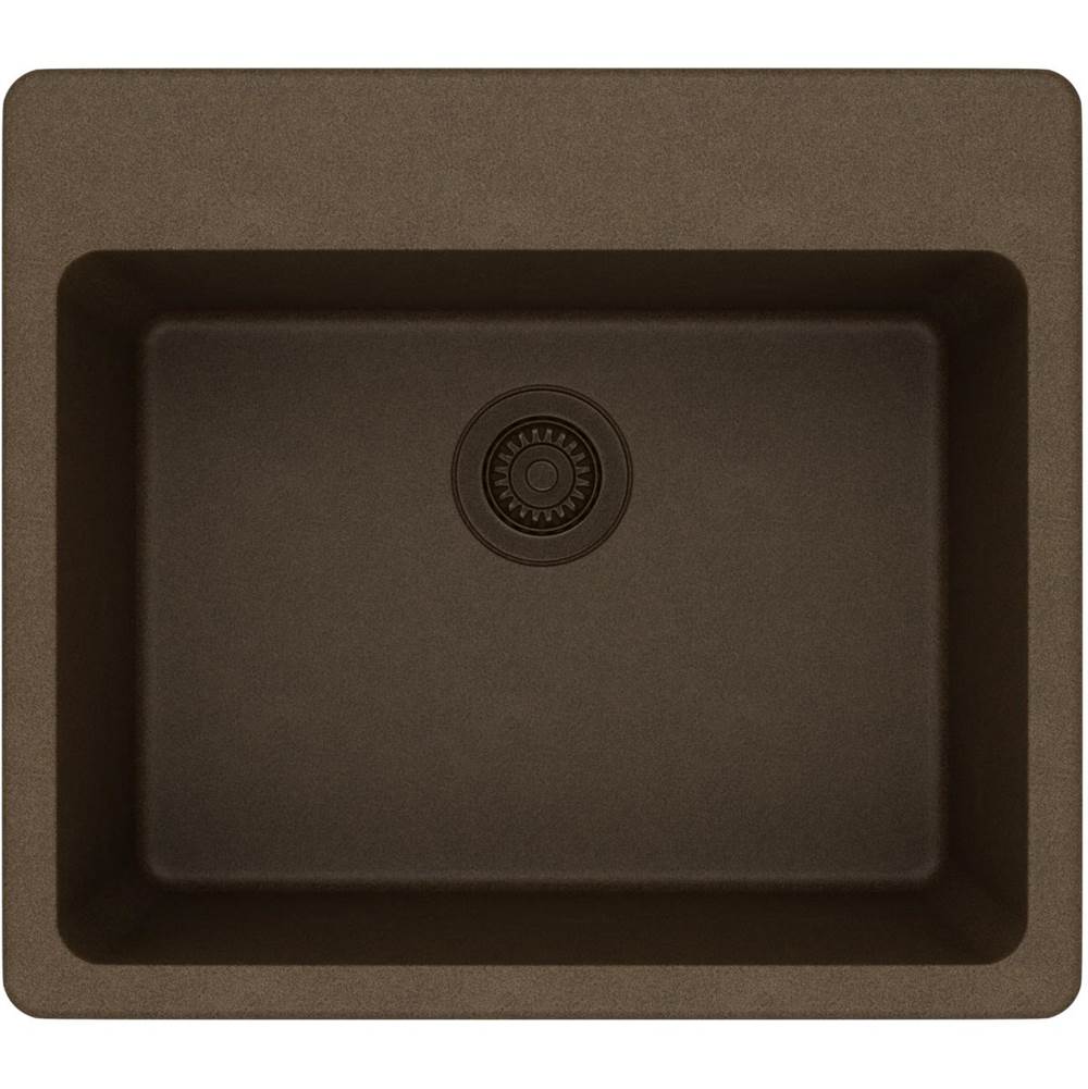 Quartz Classic 25'' x 22'' x 9-1/2'' Single Bowl Drop-in Sink, Black