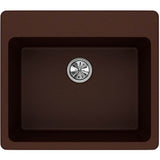Quartz Classic 25'' x 22'' x 9-1/2'' Single Bowl Drop-in Sink, Black