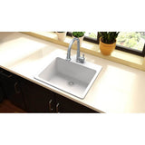 Quartz Classic 25'' x 22'' x 9-1/2'' Single Bowl Drop-in Sink, Black