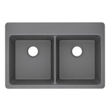 Quartz Classic 33'' x 22'' x 9-1/2'' Double Bowl Drop-in Sink, Black