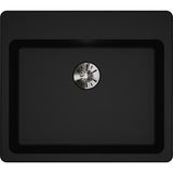 Quartz Classic 25'' x 22'' x 5-1/2'' Drop-in ADA Sink with Perfect Drain, Black