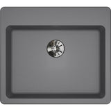 Quartz Classic 25'' x 22'' x 5-1/2'' Drop-in ADA Sink with Perfect Drain, Black