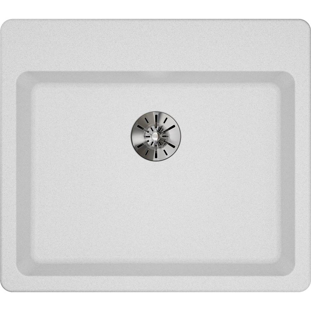 Quartz Classic 25'' x 22'' x 5-1/2'' Drop-in ADA Sink with Perfect Drain, Black