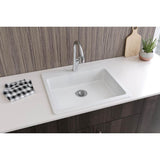 Quartz Classic 25'' x 22'' x 5-1/2'' Drop-in ADA Sink with Perfect Drain, Black