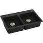 Elkay - Quartz Classic 33'' x 22'' x 5-1/2'' Drop-in ADA Sink with Perfect Drain, Black - Black