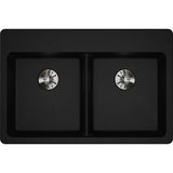 Quartz Classic 33'' x 22'' x 5-1/2'' Drop-in ADA Sink with Perfect Drain, Black