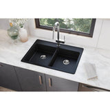 Quartz Classic 33'' x 22'' x 5-1/2'' Drop-in ADA Sink with Perfect Drain, Black