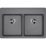 Quartz Classic 33'' x 22'' x 5-1/2'' Drop-in ADA Sink with Perfect Drain, Black