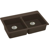 Elkay - Quartz Classic 33'' x 22'' x 5-1/2'' Drop-in ADA Sink with Perfect Drain, Mocha - Mocha