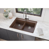 Quartz Classic 33'' x 22'' x 5-1/2'' Drop-in ADA Sink with Perfect Drain, Black