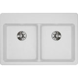 Quartz Classic 33'' x 22'' x 5-1/2'' Drop-in ADA Sink with Perfect Drain, Black