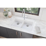 Quartz Classic 33'' x 22'' x 5-1/2'' Drop-in ADA Sink with Perfect Drain, Black