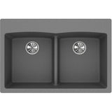 Quartz Classic 33'' x 22'' x 10'' Double Bowl Drop-in Sink with Aqua Divide