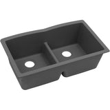 Elkay - Quartz Classic 33'' x 19'' x 10'' Double Bowl Undermount Sink with Aqua Divide - Dusk Gray