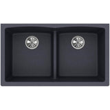 Quartz Classic 33'' x 19'' x 10'' Double Bowl Undermount Sink with Aqua Divide