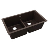 Elkay - Quartz Classic 33'' x 19'' x 10'' Double Bowl Undermount Sink with Aqua Divide - Mocha