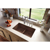 Quartz Classic 33'' x 19'' x 10'' Double Bowl Undermount Sink with Aqua Divide