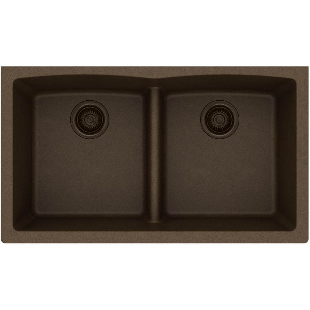 Quartz Classic 33'' x 19'' x 10'' Double Bowl Undermount Sink with Aqua Divide