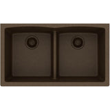 Quartz Classic 33'' x 19'' x 10'' Double Bowl Undermount Sink with Aqua Divide