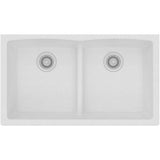 Quartz Classic 33'' x 19'' x 10'' Double Bowl Undermount Sink with Aqua Divide