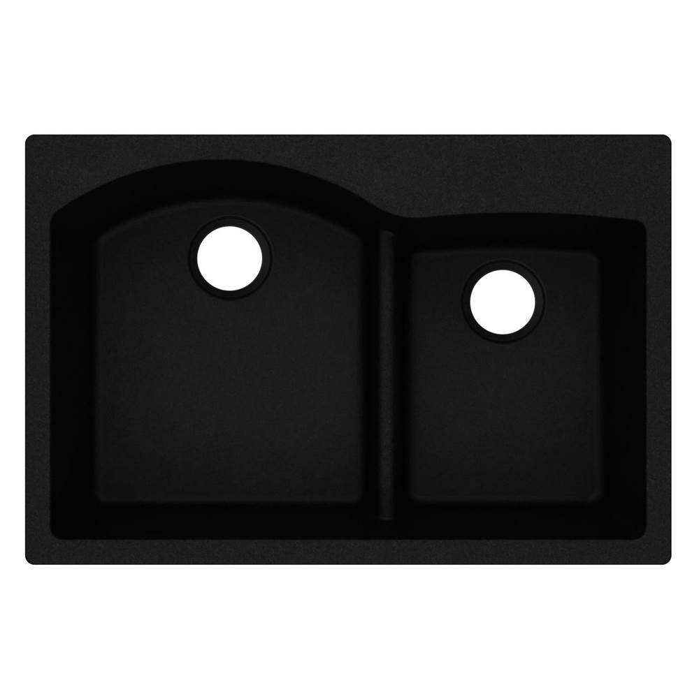 Quartz Classic 33'' x 22'' x 10'' Double Bowl Drop-in Sink with Aqua Divide
