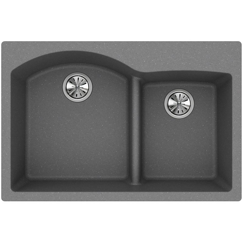 Quartz Classic 33'' x 22'' x 10'' Double Bowl Drop-in Sink with Aqua Divide