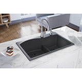 Quartz Classic 33'' x 22'' x 10'' Double Bowl Drop-in Sink with Aqua Divide