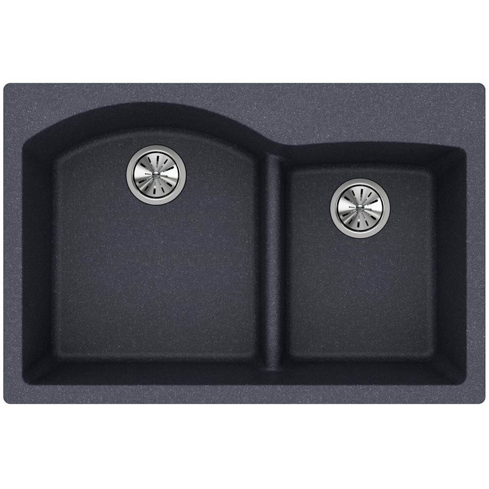 Quartz Classic 33'' x 22'' x 10'' Double Bowl Drop-in Sink with Aqua Divide