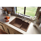 Quartz Classic 33'' x 22'' x 10'' Double Bowl Drop-in Sink with Aqua Divide