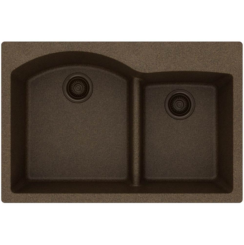 Quartz Classic 33'' x 22'' x 10'' Double Bowl Drop-in Sink with Aqua Divide