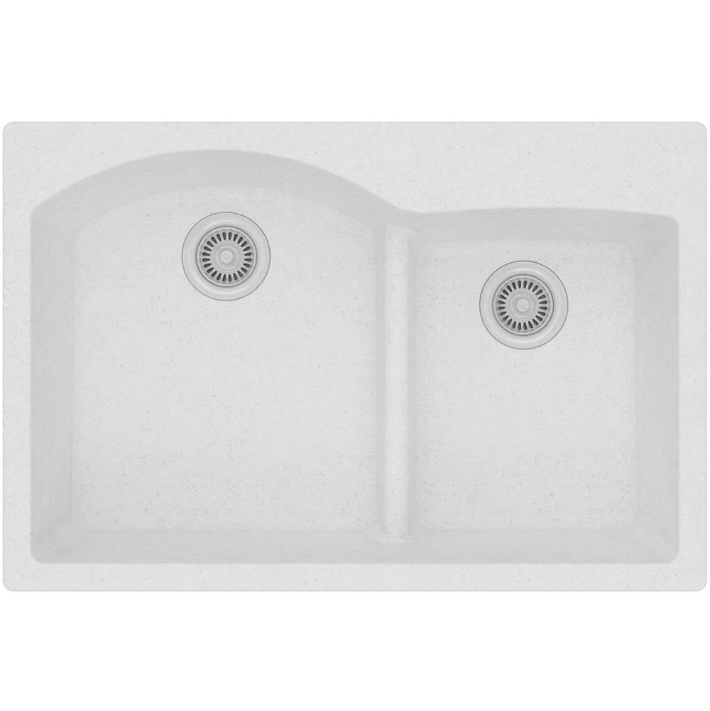 Quartz Classic 33'' x 22'' x 10'' Double Bowl Drop-in Sink with Aqua Divide