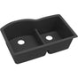 Elkay - Quartz Classic 33'' x 22'' x 10'' Double Bowl Undermount Sink with Aqua Divide, Black - Black