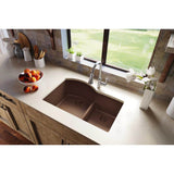 Quartz Classic 33'' x 22'' x 10'' Double Bowl Undermount Sink with Aqua Divide, Black