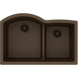 Quartz Classic 33'' x 22'' x 10'' Double Bowl Undermount Sink with Aqua Divide, Black