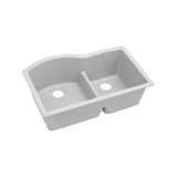 Elkay - Quartz Classic 33'' x 22'' x 10'' Double Bowl Undermount Sink with Aqua Divide, White - White