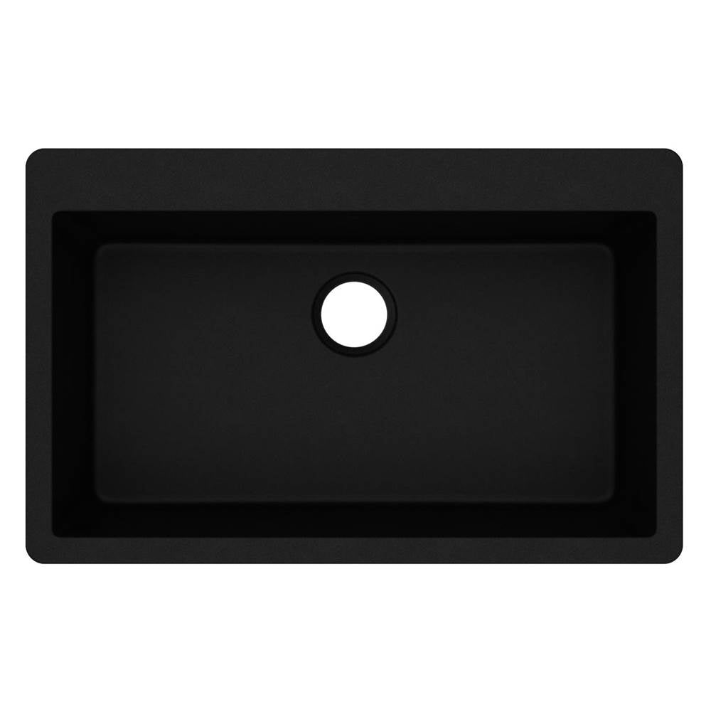 Quartz Classic 33'' x 20-7/8'' x 9-7/16'' Single Bowl Drop-in Sink, Black