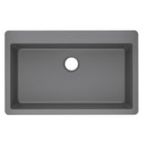 Quartz Classic 33'' x 20-7/8'' x 9-7/16'' Single Bowl Drop-in Sink, Black