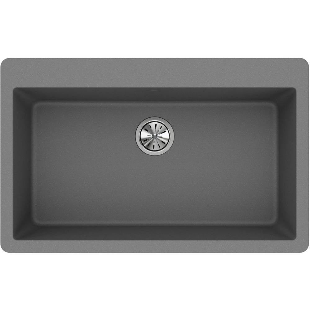 Quartz Classic 33'' x 20-7/8'' x 9-7/16'' Single Bowl Drop-in Sink, Black