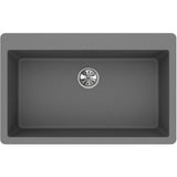 Quartz Classic 33'' x 20-7/8'' x 9-7/16'' Single Bowl Drop-in Sink, Black